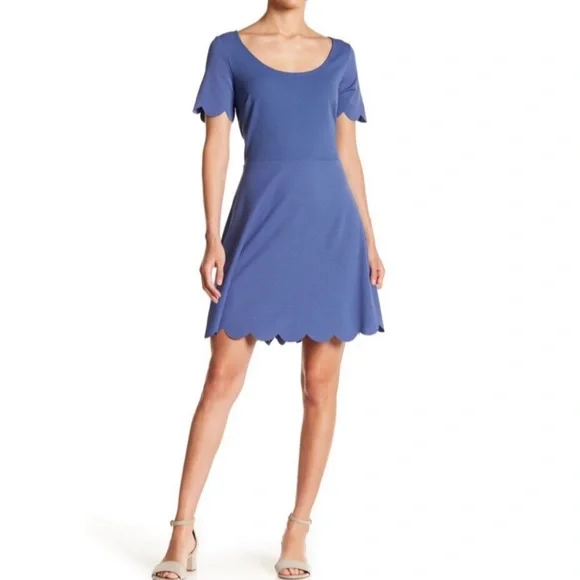 The Vanity Room | Dresses | Nwt Fit Flare Scalloped Hem Dress Blue Xs | Poshmark The Vanity Room | Dresses | Nwt Fit Flare Scalloped Hem Dress Blue Xs | Poshmark